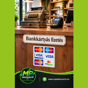 Bankkártya elfogadóhely matricák