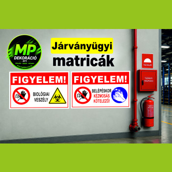 Járványügyi öntapadó matrica
