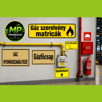 Gáz szerelvény matricák