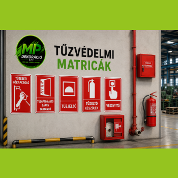 Tűzvédelmi öntapadó matrica