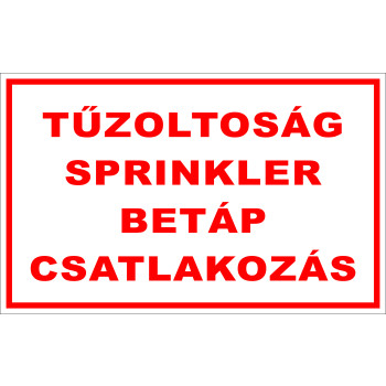 Tűzoltóság sprinkler betáp csatlakozás