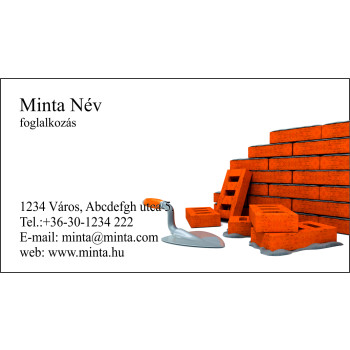 Névjegykártya 1 oldalas, 60 db/cs. - 118 Kőműves névjegy