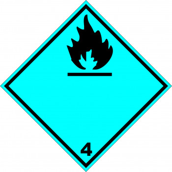 ADR bárca 4.3 vízzel érintkezve gyúlékony gázokat fejlesztő anyagok (fekete)