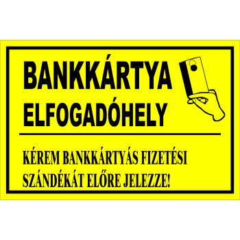 Bankkártya elfogadóhely matrica
