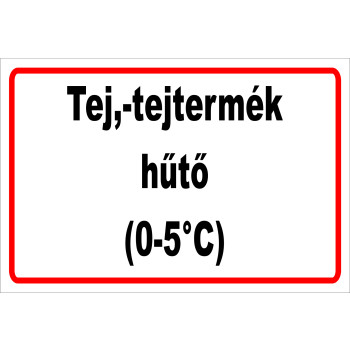 ANTSZ matrica -Tej,- tejtermék hűtő