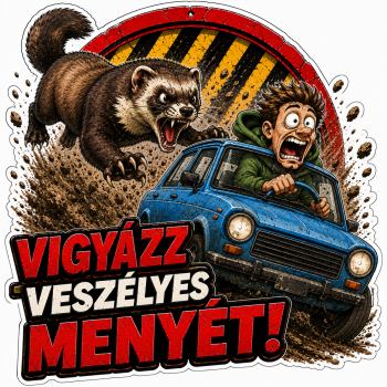 Veszélyes menyét matrica