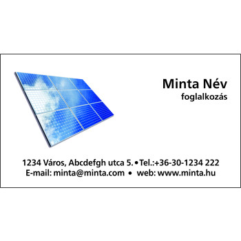 Névjegykártya 1 oldalas, 60 db/cs. - 125 Napelem telepítés