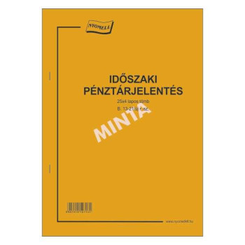 Időszaki pénztárjelentés, B. 13-21/V. (2x2 példány), 25x4 lapos, a/4 tömb.