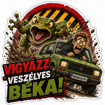 Veszélyes béka matrica