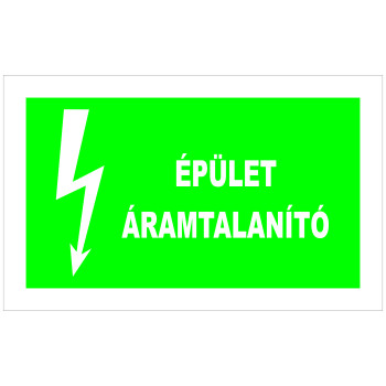 Épület áramtalanító utánvilágító matrica