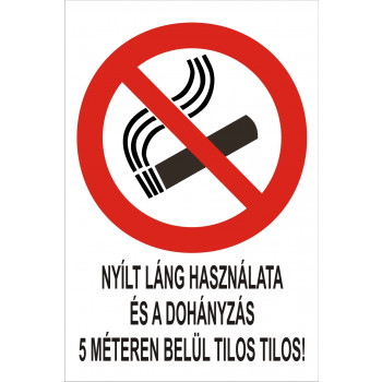 Nyílt láng használata és a dohányzás 5 m. belül tilos!