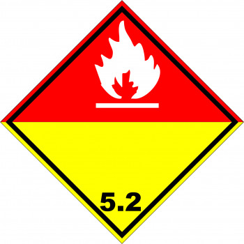 ADR bárca 5.2 szerves peroxidok (piros-fehér)