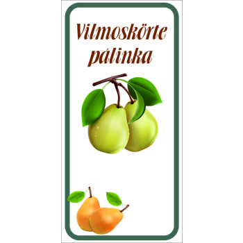 Vilmoskörte pálinka címke