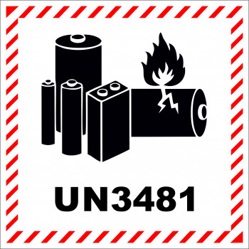 UN3481 Lítium akkumulátort tartalmazó csomag matrica