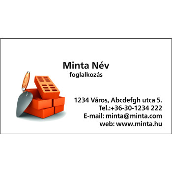 Névjegykártya 1 oldalas, 60 db/cs. - 121 Kőműves névjegy