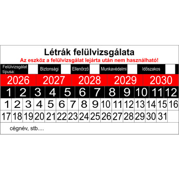Létrák felülvizsgálati matrica