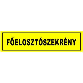 Főelosztószekrény matrica