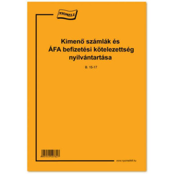 Kimenő számlák és ÁFA befizetési kötelezettség nyilvántartása. B.15-17. 50x1 lapos