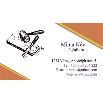 Névjegykártya 1 oldalas, 60 db/cs. - 114 Asztalos névjegy