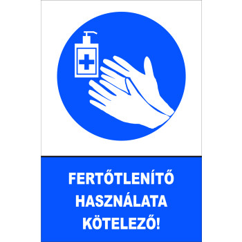 Fertőtlenítő használata kötelező!