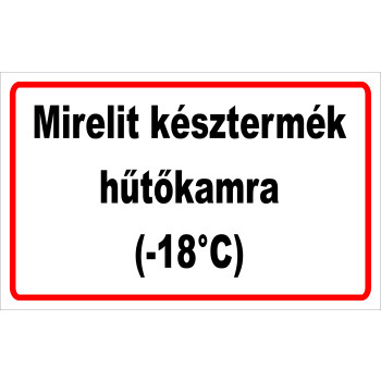 ANTSZ matrica -Mirelit késztermék hűtőkamra