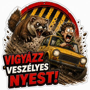 Veszélyes nyest matrica