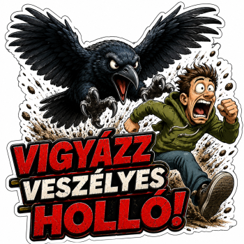 Veszélyes holló matrica