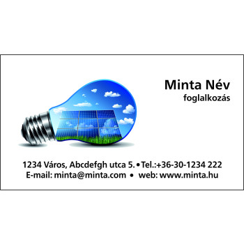 Névjegykártya 1 oldalas, 60 db/cs. - 126 Napelem