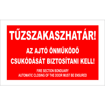 Tűzszakashatár utánvilágító matrica