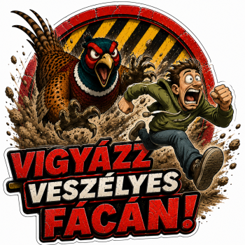 Veszélyes fácán matrica 03