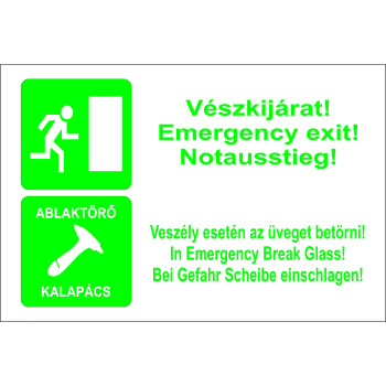 Tájékoztató 3 nyelvű matrica (fehér alap)