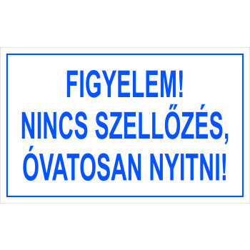 Nincs szellőzés, óvatosan nyitni!