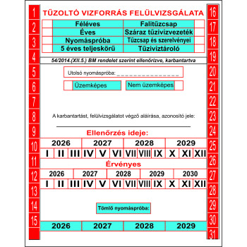 Tűzoltó vízforrás felülvizsgálata +tömlő