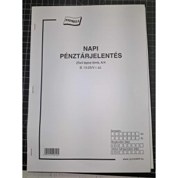 Napi pénztárjelentés, B. 13-25/V. (2x2 példány), 25x4 lapos