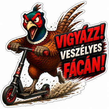Veszélyes fácán matrica 01